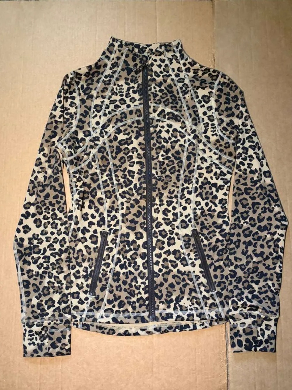 lululemon athletica Leopard Print Full-Zip Jacket - Beige & Black